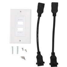 Pláta Balla HDMI Keystone le Tacaíocht 4K UHD agus Córas Bainistíochta Cábla Comhtháite Comhaiseach Keystone le haghaidh Cáblaí Ísealvoltais