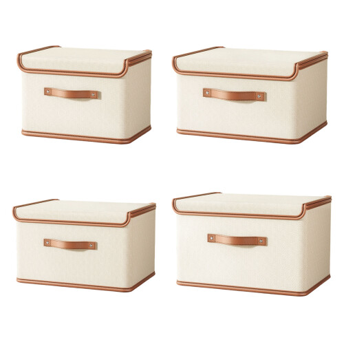Breathable Fabric Storage Box With Lid Dustproof Home-ll 1