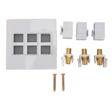 Pláta Balla HDMI Keystone le Calafoirt CAT6Coax USB C RCA, Tacaíocht HD4K@60Hz Bandaleithead 18Gbps Painéal Balla Ilmheán Ardluais don Oifig Baile
