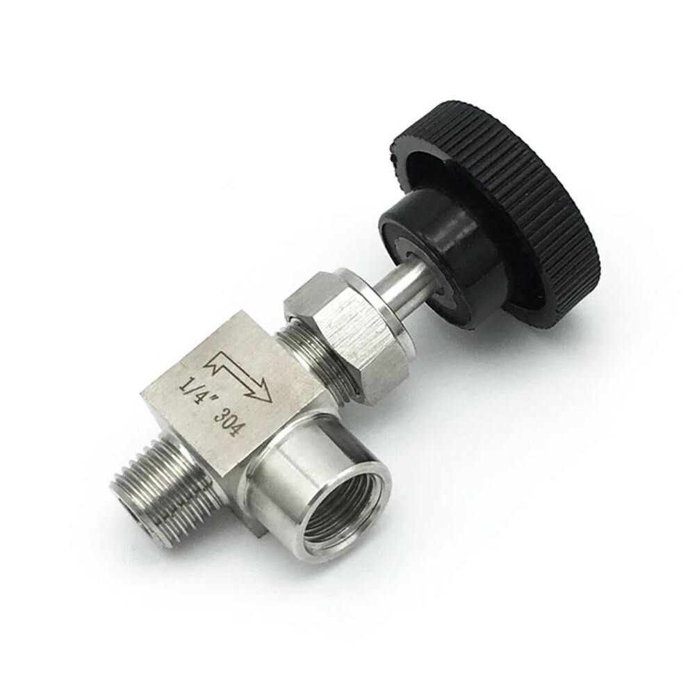 1/2' Npt Male To Female Elbow 90 Degree Needle Valve 304 Stainless Steel 9365049453127