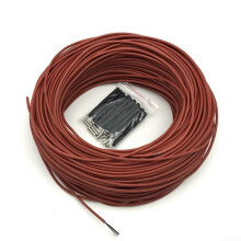 12K Carbon Fiber Underfloor Heating Wire Red Color Silicone Insulated (20m) 20 m