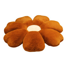 Charming Decorative Pillow, Realistic Flower Design Cushion with Imitation Rabbit Plush Fur, Comfortable Seating for Kids' Room and Living Spaces (16