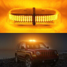 Mini barra luminosa stroboscopica a LED ricaricabile per segnalazioni di emergenza, con base magnetica e telecomando wireless.
