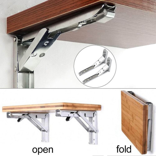 Επιτοίχιο τραπέζι Diy, βαρέως τύπου από ανοξείδωτο ατσάλι, για εξοικονόμηση χώρου, 1