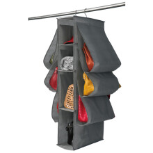 Stofbestendige kledingkastorganizer, draagbaar, opvouwbaar, dubbelzijdig, 4-laags non-woven stof, ophangbare handtasorganizer, transparante