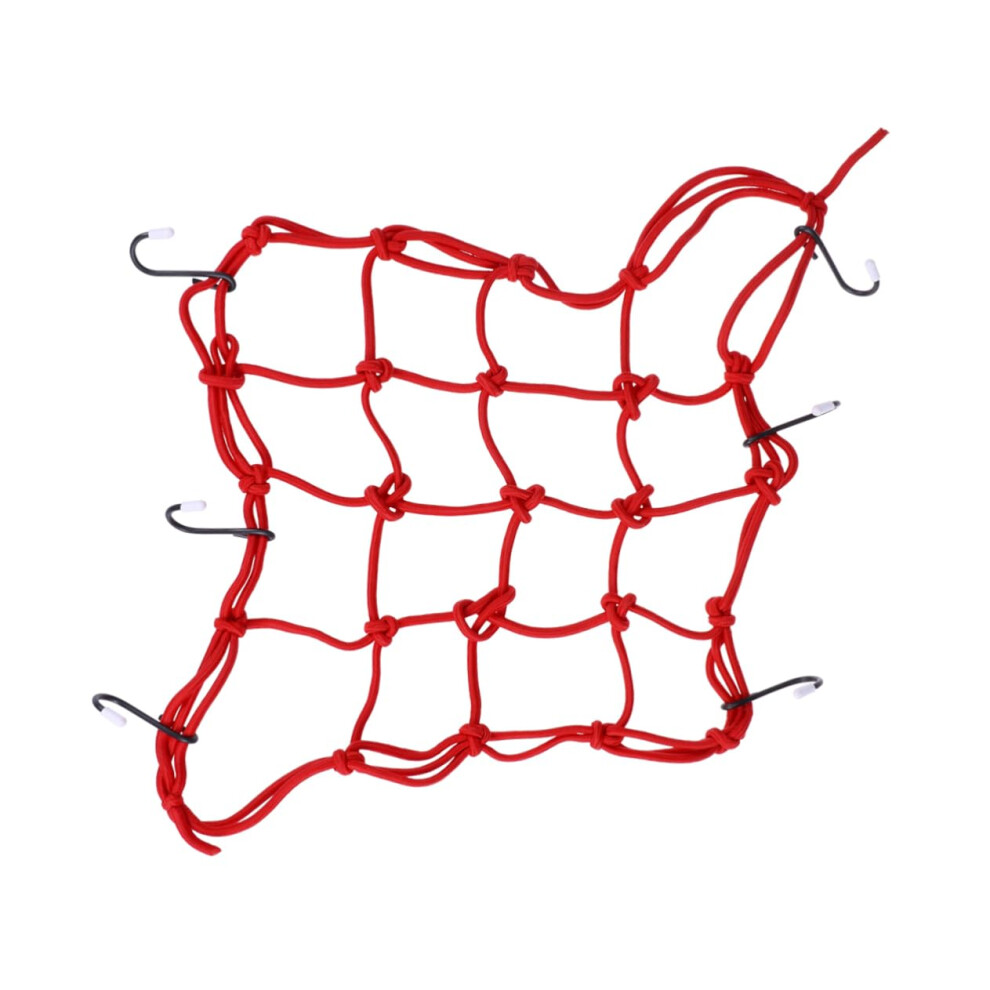 Rear Frame Bicycle Cover Elastic Cargo Net For Motorcycles Securely Storing Luggage, Helmets, And Durable Rubber Material. Red 9412369495914