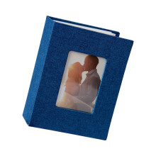 4x6 Photo Album 100 Pocket Linen Cover with-Blue 6 inches 100
