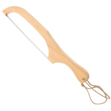 Wooden bread cutter with stainless steel blade, precise toast cutter for private and commercial kitchens to clean.