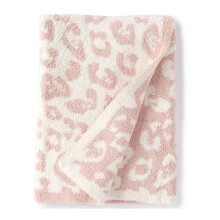 Cozy Animal Print Throw, Trendy Animal Print Series Half-Welted Lamb's Wool Plush Soft Warm Blanket with Velvet Lining, Great Gift Idea for Home Decor