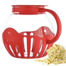 Homemade Popcorn Glass Popcorn Machine Popcorn Maker Microwave Popcorn Maker Made of Borosilicate Glass, Dishwasher Safe Red