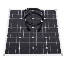 Monokrystallinsk, fleksibelt solpanel af fremragende kvalitet, 60 W effekt med dobbeltlags PET- og EVA-beskyttelse, nem installation og slagfasthed