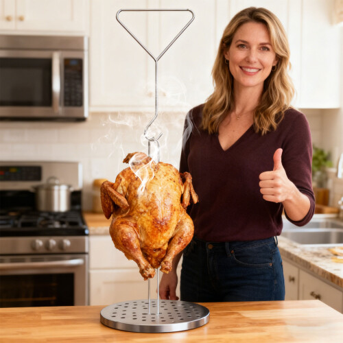 Pack of 1 Durable Stainless steels Rack for Fried Turkey 2