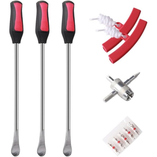 Essential toolset for motorcycle tire , featuring ergonomic and sturdy levers (3 rubber crowbars) 1