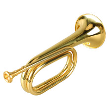 C Key Trumpet, Bugle Cavalry Military Style Brass Trumpet with Mouthpiece (GOLD)