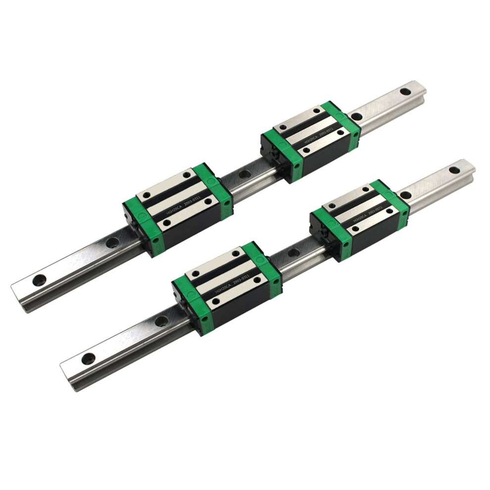Fachmann 2Pcs Hgr15 Hgr20 Square Linear Guide Rail 4Pcs Hgh15ca Hgh20ca / Hgw15cc Hgw20cc Slider Blocks For Grinding For Cnc Router Engraving 9189345723209