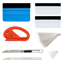 8-teiliges Set mit Werkzeugen für Frischhaltefolie, Premium-Filzrakel für blasenfreies Anbringen, Set zum Glätten von Fensterfolien und Tapeten