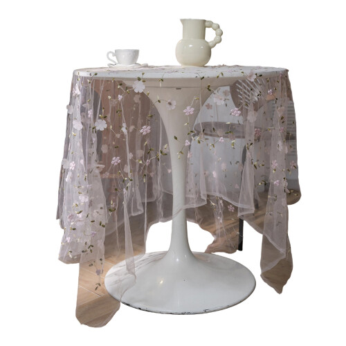 Elegante Esstischdecke mit Spitzendesign,-100x150cm rosa Relief