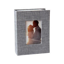 Mini-Fotobuch mit Leineneinband, Fotoalbum 4 x-Grau 6 Zoll 100
