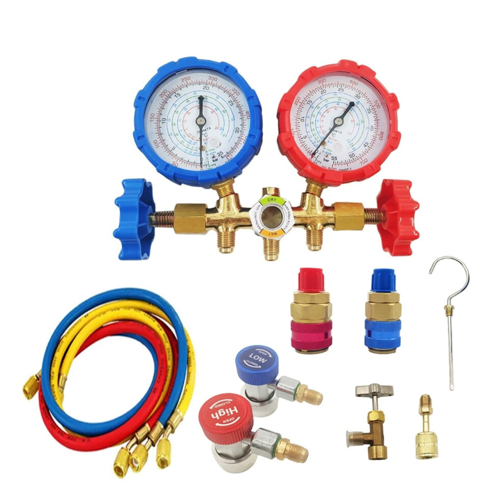 Pressure Gauge For Air Conditioners R410a R32 R404a R134a Refrigerant Manometer Manifold Set Threepiece 9365049456432