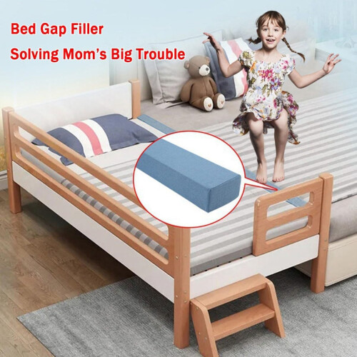 Gray foam bed wedge (150x20x8cm), eliminates bed gaps 2