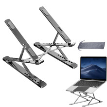 Supporto ergonomico per laptop, supporto portatile con altezza e angolazione regolabili, telaio in lega di alluminio per una migliore dissipazione