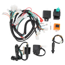 Kit de velas de ignição com regulador de voltagem e relé de partida, compatível com motores horizontais. Chicote elétrico completo, encaixe