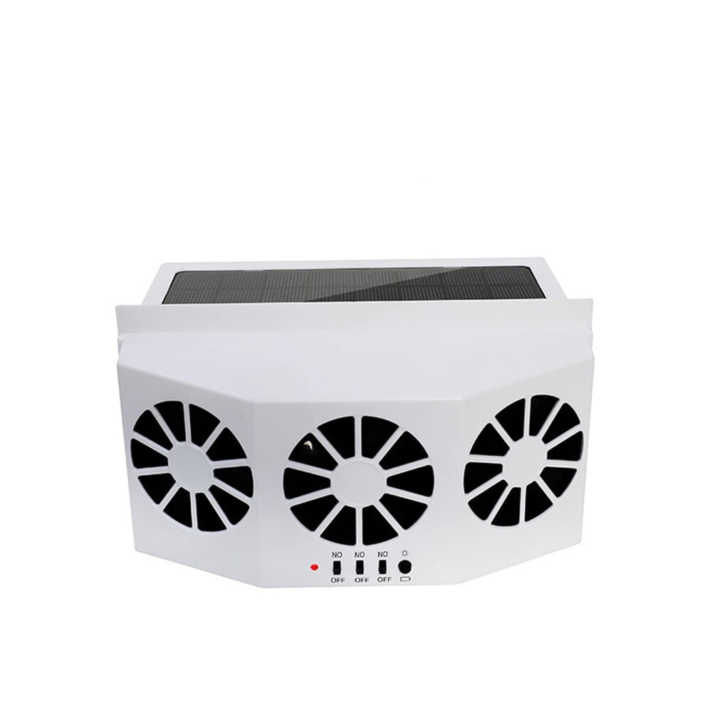 Radial Fan, Solar Usb Dual Charging Vehicle Cooling Tool Car Exhaust Fan (3 ) White 9365049455886