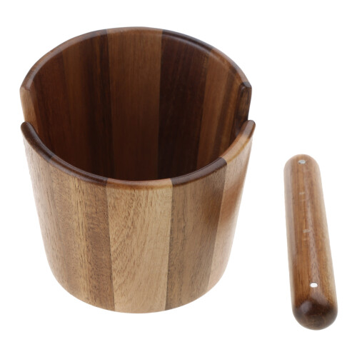 Solid Wood Coffee Knock Box for DepositResidue Coffee Machine