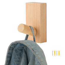 Supports suspendus polyvalents, crochets muraux en bois massif pour une utilisation quotidienne