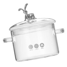 quality borosilicate glass casserole pot with lid for slow cooking