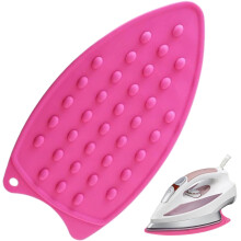 Silicone ironing rest pad, 10 x 5.5 inches iron rest, heatresistant iron holder, nonslip rose cushion with hanging hole, ironing supplies