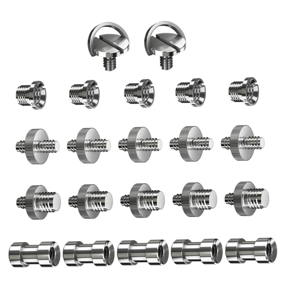 22Piece Set Screws Thread Screw Adapter For Tripod Mounting Screw Monopod Adapter Sturdy Tripod Screw Lens Plate Screw Iron Plated Silver 9365049458399