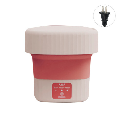 Folding Washing Machine Portable Mini Dehydratable-Pink US