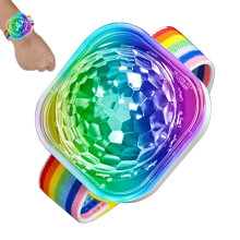Illuminated Wristband LED Stage Light Watch Colorful Flashing Rechargeable USB Wristband for Indoors MusicActivated Disco Light in White