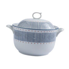 1 piece ceramic soup pot with lid, temperature resistant stew pot for soups and stews, easy to clean.