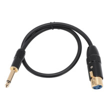 Cábla XLR Baineann go 6.35Mm Mono Fireann Ardchaighdeáin le Dearadh Cruthúnas Tarraingthe agus Nascóirí Óirphlátáilte, Optamaithe do KTV,