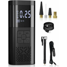 Rengaspumppu kaikkiin ajoneuvoihin: kannettava ilmakompressori monitoimisella hätätyökalulla, 6000 mAh akku, 150 PSI nopea täyttö, monipuoliset