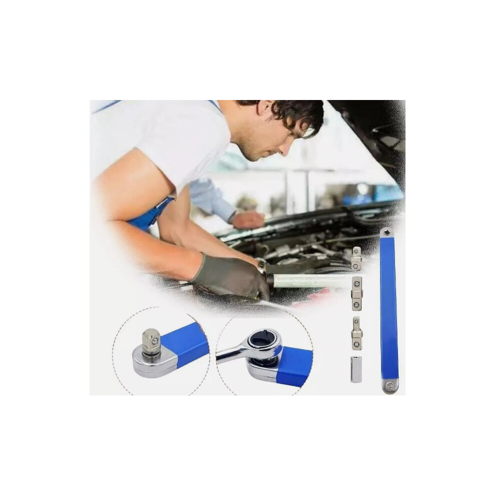 Tight Reach Extension Wrench Set 4 Confined Areas, Tight Reach Extension Wrench Set, Built-In High-Strength Special Chain W/ High Carbon Steel Frame 9139052743892