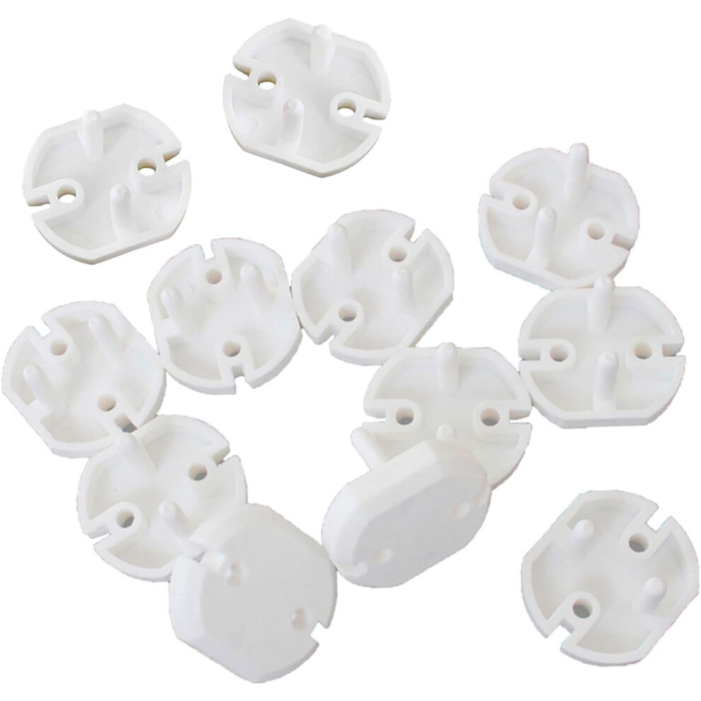 Protective Outlet Guards, Child-Proof Socket Covers for European Standard Outlets, Safe and Secure Electrical Outlets Covers for Home and Office (Whit