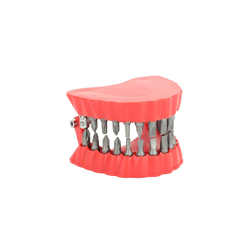 Denture Drill Holder Tooth Shape Organizer With Drill Pendant Decor Screwdriver (With Bits) 9365049459617