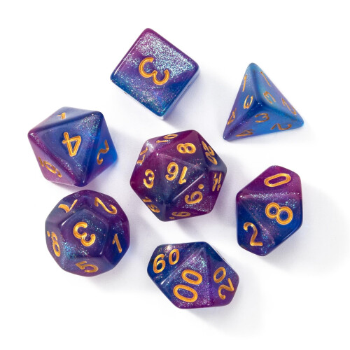 7pcs/set Polyhedral Acrylic Dice with Rich Facets for Board Game