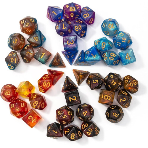 7pcs/set Polyhedral Acrylic Dice with Rich Facets for Board Game 2