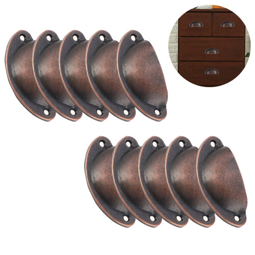 Vintage Style Cup Pulls, Shell Shaped Furniture Handle Hardware 1