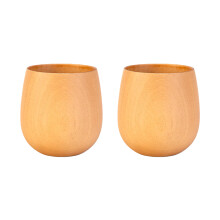 Pack of 2 User Friendly Wooden Tumblers with Natural Grains-C