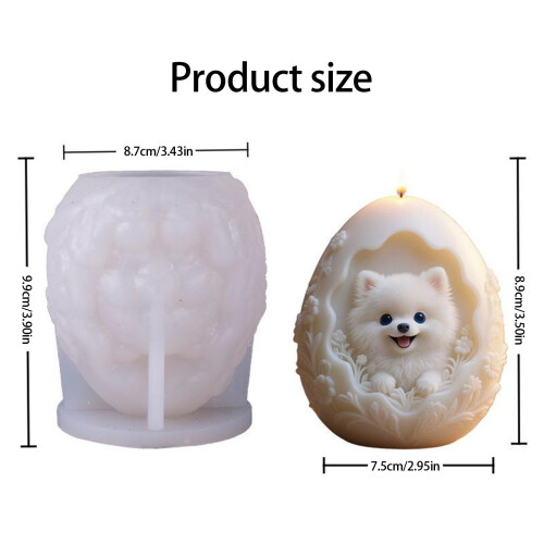 Dog Embossed Eggs Shape Silicone Molds for Resin Casting Candle 2