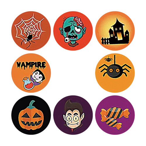 Αυτοκόλλητα Halloween, Μοναδική εκτύπωση με θέμα το Halloween για παιδιά, Τέλειο μέγεθος. 2