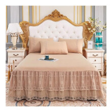 Peak summer bed skirt, onepiece, princess bed valance, mattress valance, bed skirt, shadow hem, bed skirt, bed decoration, khaki, 180 x 220 cm