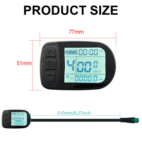 Οθόνη LCD5 eBike Universal, Αυτόματη αναγνώριση τάσης συμβατή με συστήματα 24V36V48V, 1