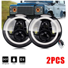 Faro a LED7", Dissipazione del calore e fari a LED a doppio fascio impermeabili4Jeep Wrangler Jk Lj Cj Hummer H1H2, Angel Eyes multifunzione Plug &