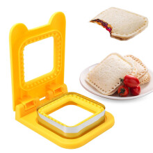 Sandwich Cutter and Sealer Bread Maker with Biscuits Sandwich Press Accessories for Kids Girls Yellow